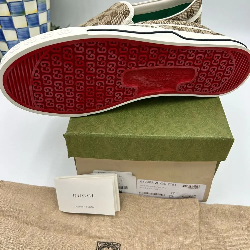 Men’s Gucci tennis 1977 low top sneakers size 12 fits 12.5 US made in Italy